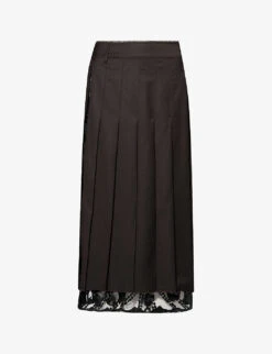 Brone Sequin-embellished Wool Midi Skirt