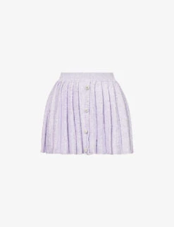 SELF PORTRAIT Sequin-embellished Mid-rise Wool And Cotton-blend Knitted Mini Skirt