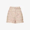SELF PORTRAIT Belted Mid-rise Woven Shorts