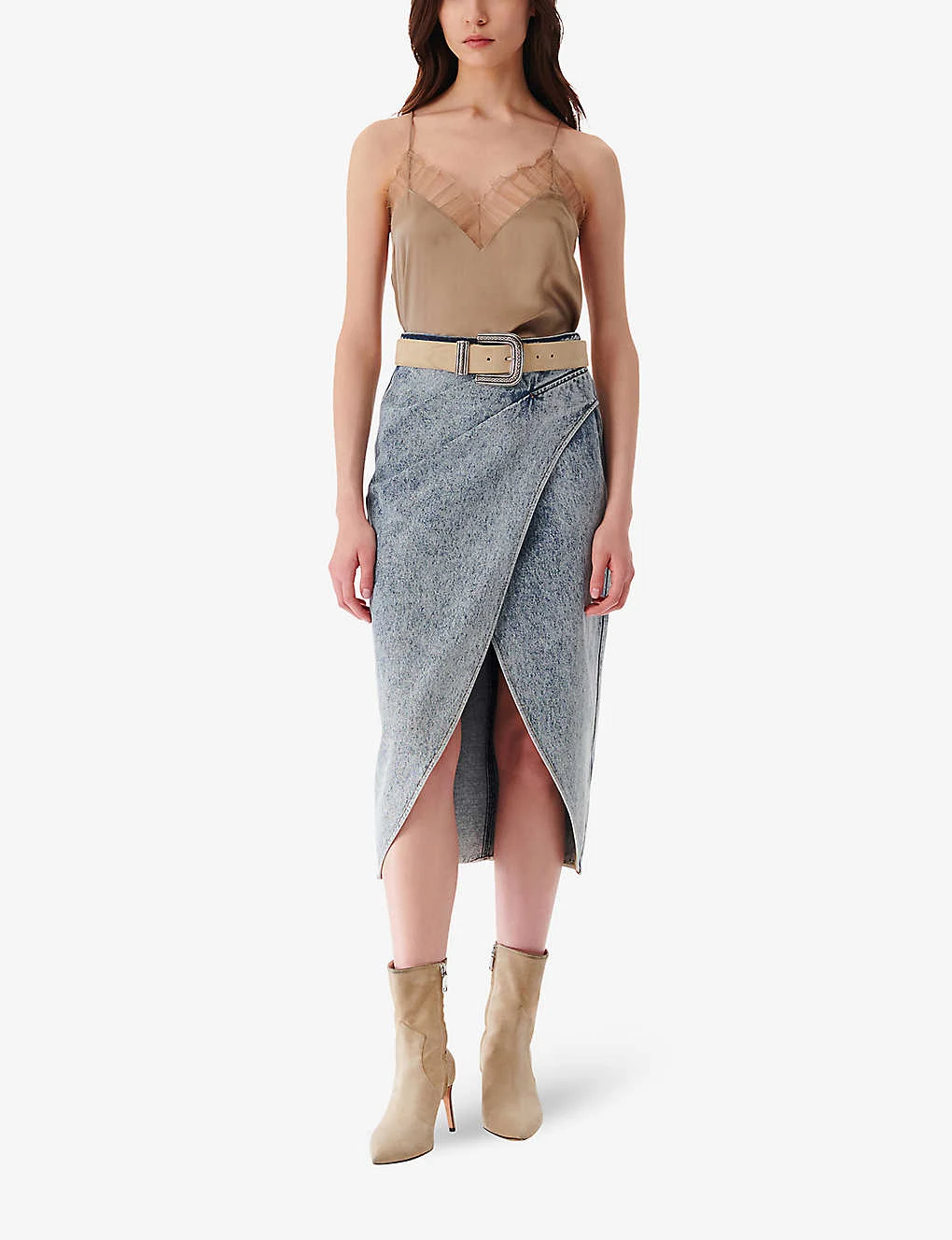 IRO Etana Wrap-front Denim Midi Skirt 2 IRO Etana Wrap-front Denim Midi Skirt - Image 2