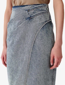 IRO Etana Wrap-front Denim Midi Skirt 6 IRO Etana Wrap-front Denim Midi Skirt -Whistles Clothing Shop R04196514 BLU34 ALT02