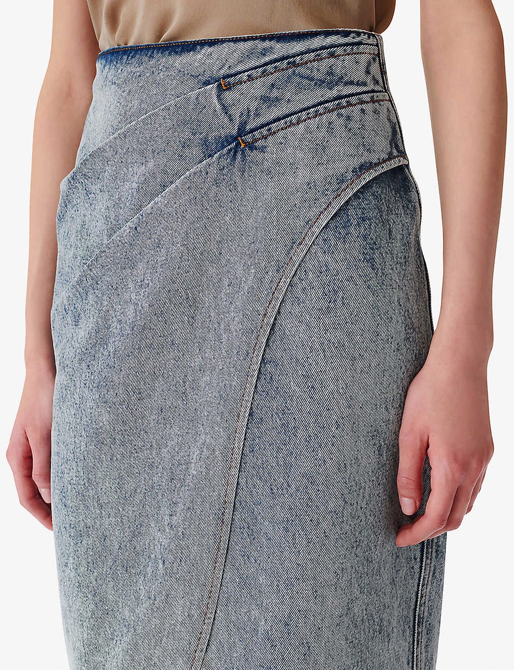 IRO Etana Wrap-front Denim Midi Skirt 3 IRO Etana Wrap-front Denim Midi Skirt - Image 3