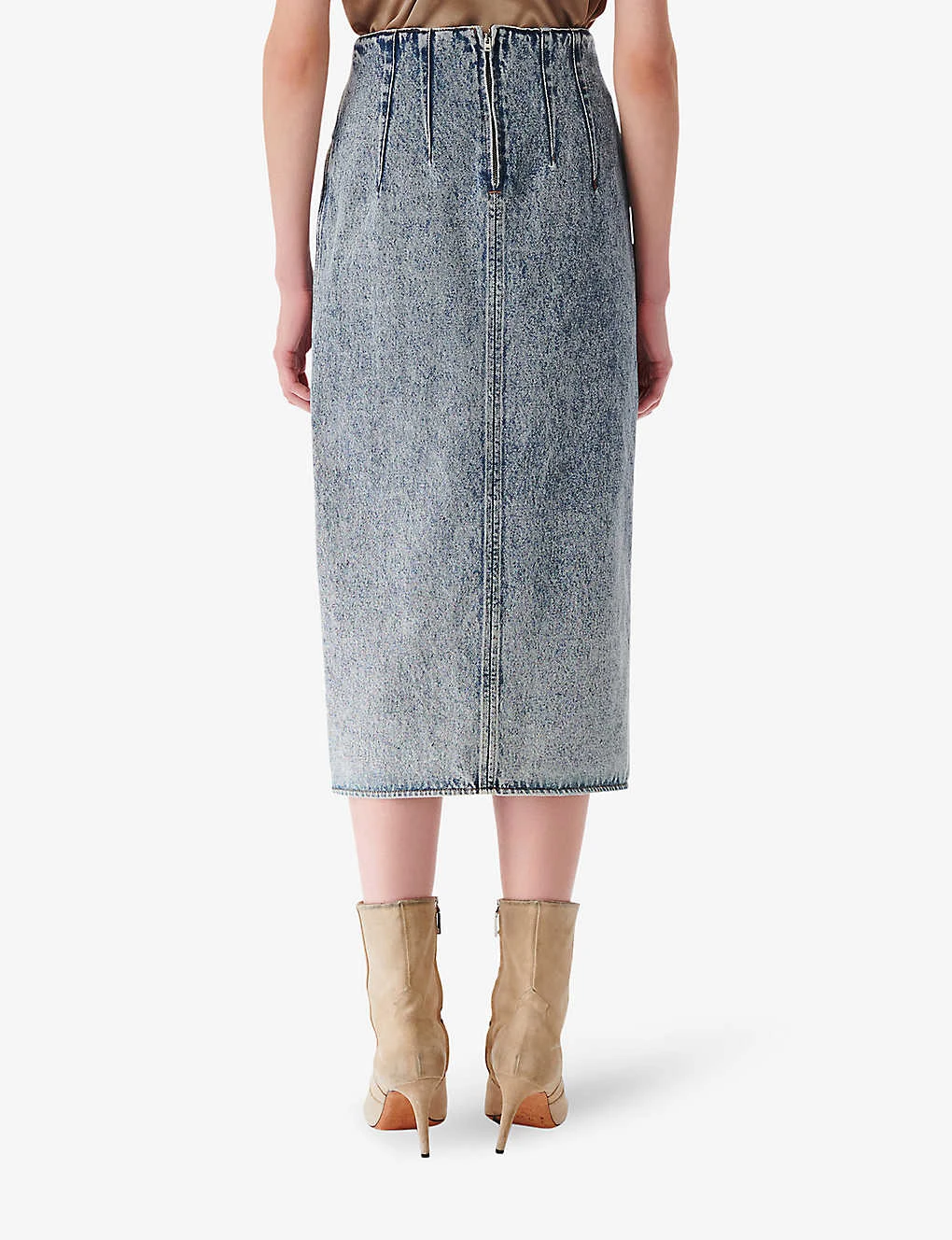 IRO Etana Wrap-front Denim Midi Skirt 4 IRO Etana Wrap-front Denim Midi Skirt - Image 4