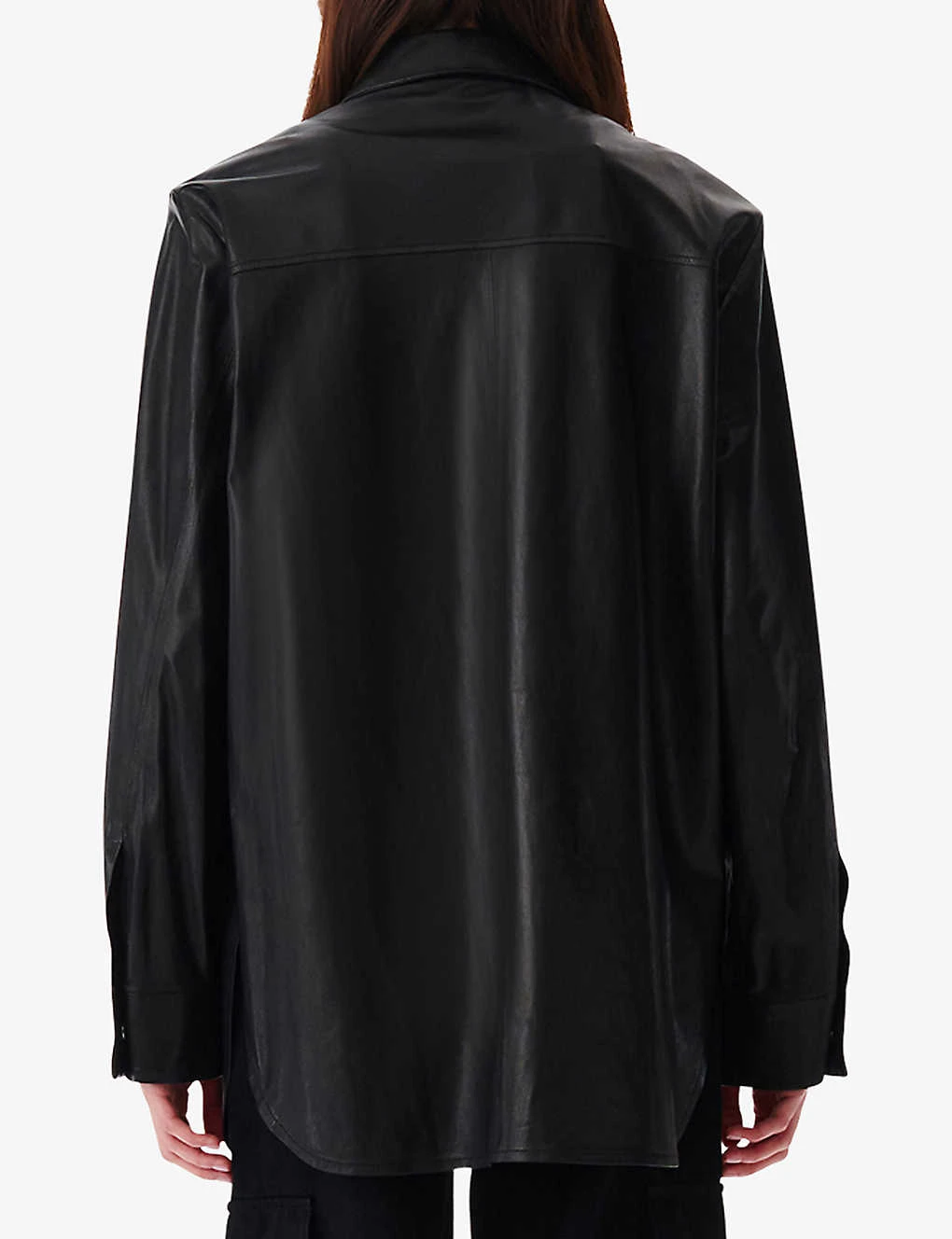 IRO Alegre Patch-pocket Oversized Leather Shirt 4 IRO Alegre Patch-pocket Oversized Leather Shirt - Image 4