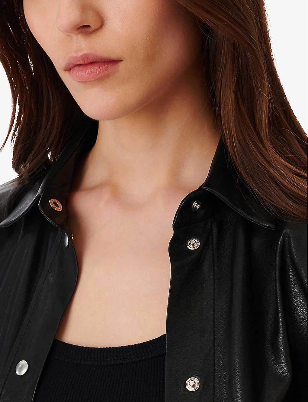 IRO Alegre Patch-pocket Oversized Leather Shirt 5 IRO Alegre Patch-pocket Oversized Leather Shirt - Image 5