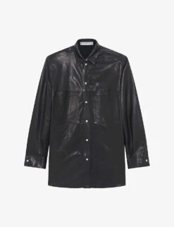 IRO Alegre Patch-pocket Oversized Leather Shirt