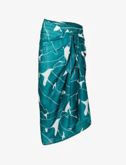 ERES Alligator Graphic-print Ramie Midi Skirt