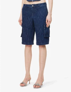 Dune Pinstripe Stretch-cotton Blend Shorts -Whistles Clothing Shop R04199779 VARSITYPINSTRIPE ALT02