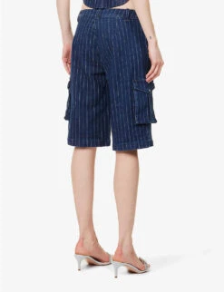 Dune Pinstripe Stretch-cotton Blend Shorts -Whistles Clothing Shop R04199779 VARSITYPINSTRIPE ALT03