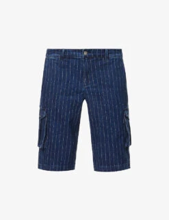 Dune Pinstripe Stretch-cotton Blend Shorts