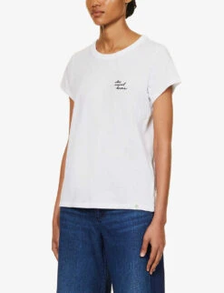 Rag & Bone Star Crossed Lovers Logo-embroidered Organic Cotton-jersey T-shirt 7 Rag & Bone Star Crossed Lovers Logo-embroidered Organic Cotton-jersey T-shirt -Whistles Clothing Shop R04201905 WHITE ALT02