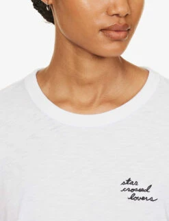Rag & Bone Star Crossed Lovers Logo-embroidered Organic Cotton-jersey T-shirt 9 Rag & Bone Star Crossed Lovers Logo-embroidered Organic Cotton-jersey T-shirt -Whistles Clothing Shop R04201905 WHITE ALT04