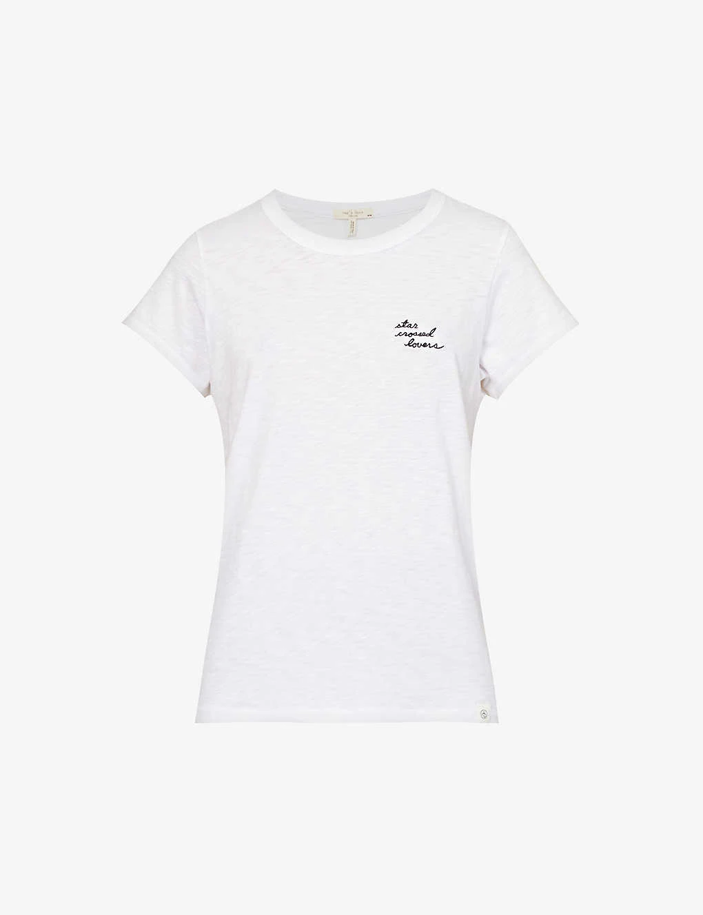 Rag & Bone Star Crossed Lovers Logo-embroidered Organic Cotton-jersey T-shirt 1 Rag & Bone Star Crossed Lovers Logo-embroidered Organic Cotton-jersey T-shirt