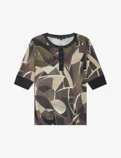 Soeur Monalisa Geometric-print Cotton T-shirt