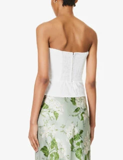 Madelyn Slim-fit Boned Linen Top -Whistles Clothing Shop R04203307 WHITE ALT03