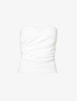 Madelyn Slim-fit Boned Linen Top