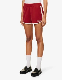 Piped-edge Logo-embroidered Track Shorts -Whistles Clothing Shop R04205001 RUBY ALT02