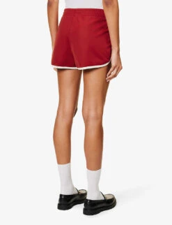 Piped-edge Logo-embroidered Track Shorts -Whistles Clothing Shop R04205001 RUBY ALT03