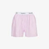 Logo-waistband Striped Tencel Boxer Shorts