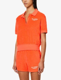 Terry Brand-embroidered Cotton Polo Shirt -Whistles Clothing Shop R04205020 POMODORO ALT02