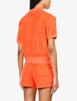 Terry Brand-embroidered Cotton Polo Shirt -Whistles Clothing Shop R04205020 POMODORO ALT03