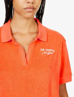 Terry Brand-embroidered Cotton Polo Shirt -Whistles Clothing Shop R04205020 POMODORO ALT04