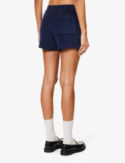 Terry Brand-embroidered Cotton-towelling Shorts 8 Terry Brand-embroidered Cotton-towelling Shorts -Whistles Clothing Shop R04205027 NAVY ALT03