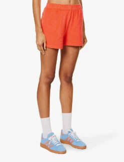 Logo-embroidered Mid-rise Cotton-terry Shorts 7 Logo-embroidered Mid-rise Cotton-terry Shorts -Whistles Clothing Shop R04205037 CERISE ALT02