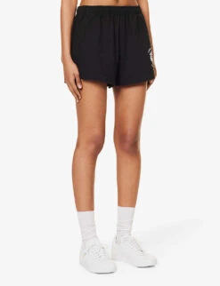 Hotel Disco Logo-print Mid-rise Cotton Shorts -Whistles Clothing Shop R04205039 BLACK ALT02
