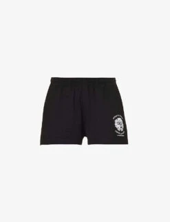 Hotel Disco Logo-print Mid-rise Cotton Shorts