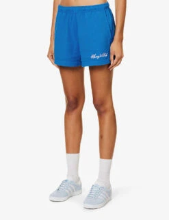 Disco Brand-print Cotton-jersey Shorts -Whistles Clothing Shop R04205123 ROYALBLUEWHITE ALT02