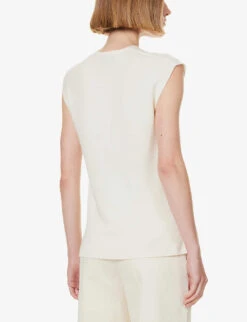 ME AND EM V-neck Relaxed-fit Wool-blend Vest -Whistles Clothing Shop R04205688 CREAM ALT03