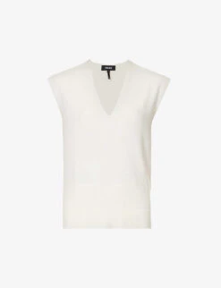 ME AND EM V-neck Relaxed-fit Wool-blend Vest