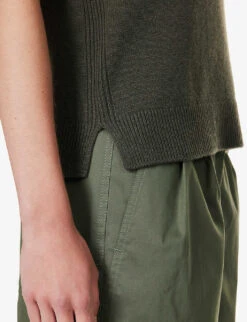 ME AND EM Turtle-neck Wool And Cashmere-blend Vest -Whistles Clothing Shop R04205690 INTENSEOLIVE ALT06