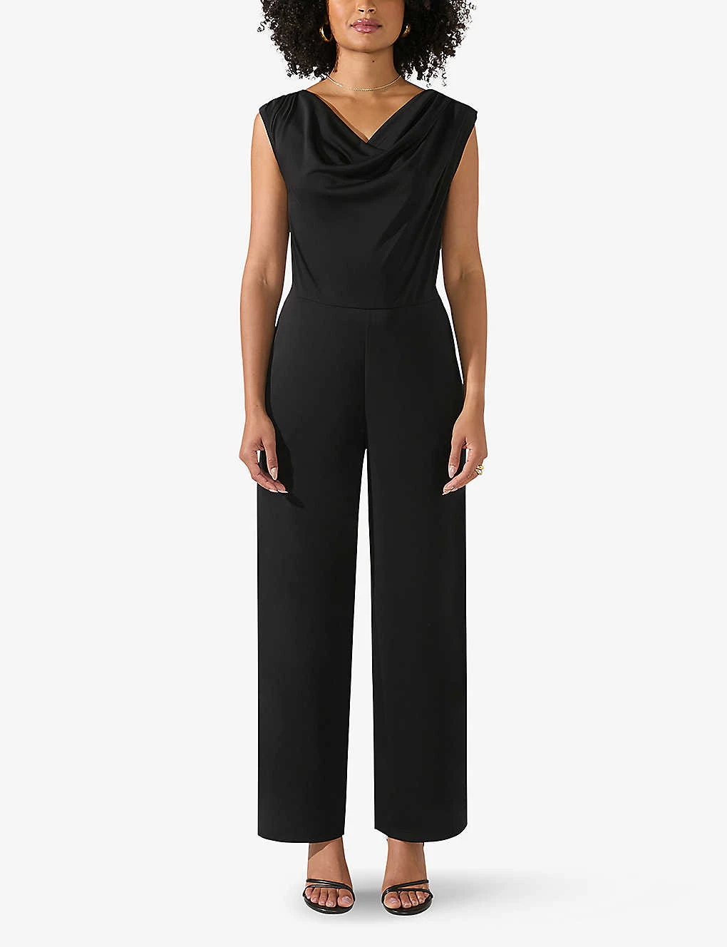 Cowl-neck Sleeveless Crepe Jumpsuit 2 Cowl-neck Sleeveless Crepe Jumpsuit - Image 2