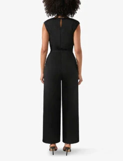 Cowl-neck Sleeveless Crepe Jumpsuit 5 Cowl-neck Sleeveless Crepe Jumpsuit -Whistles Clothing Shop R04209463 BLACK ALT02